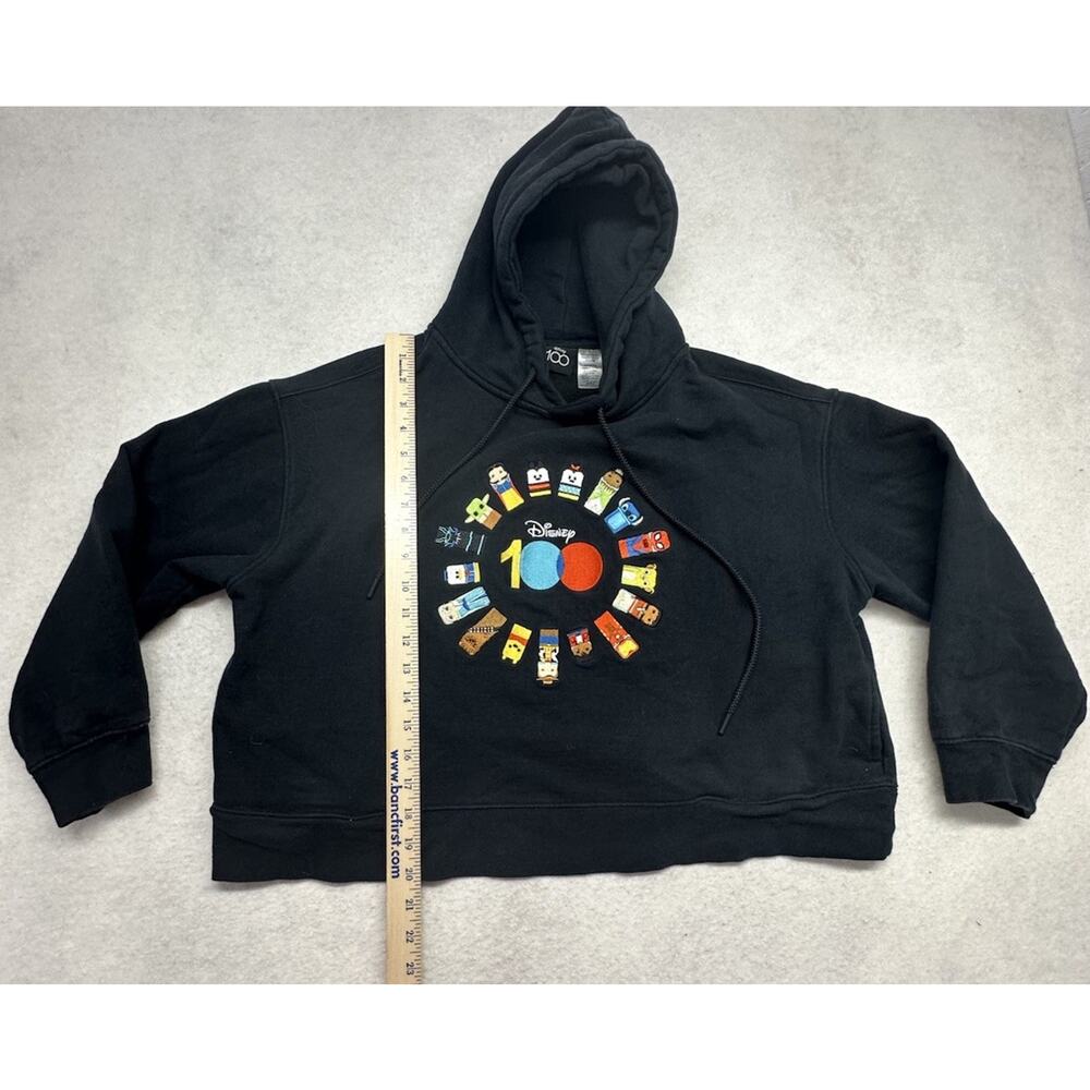 Disney 100 Womens XL Hoodie Unified Characters Pullover Sweatshirt Black - Picture 4 of 10